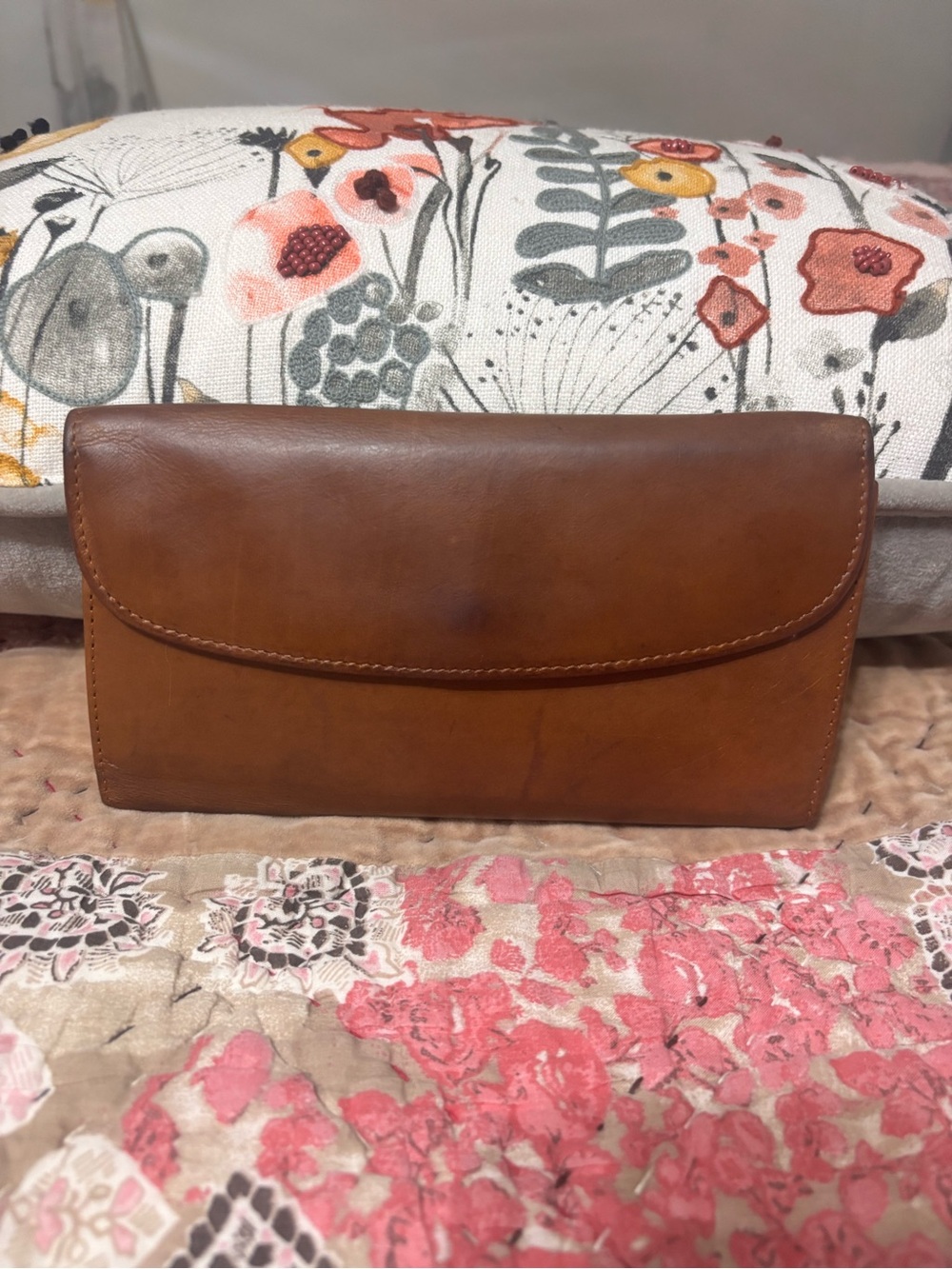 Coach Tan Leather Envelope Clutch